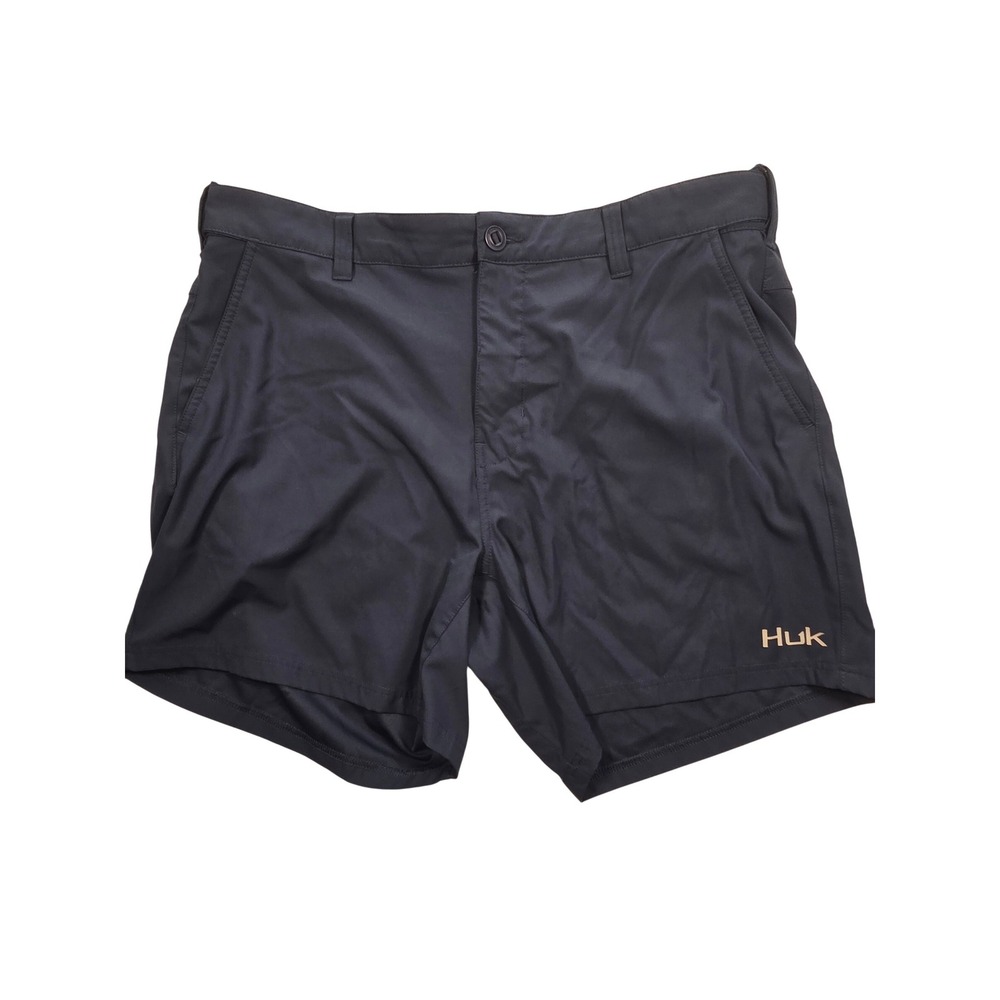 Huk Fishing Shorts Mens XXL Navy Blue H2000105 Performance Stretch 6" Inseam
